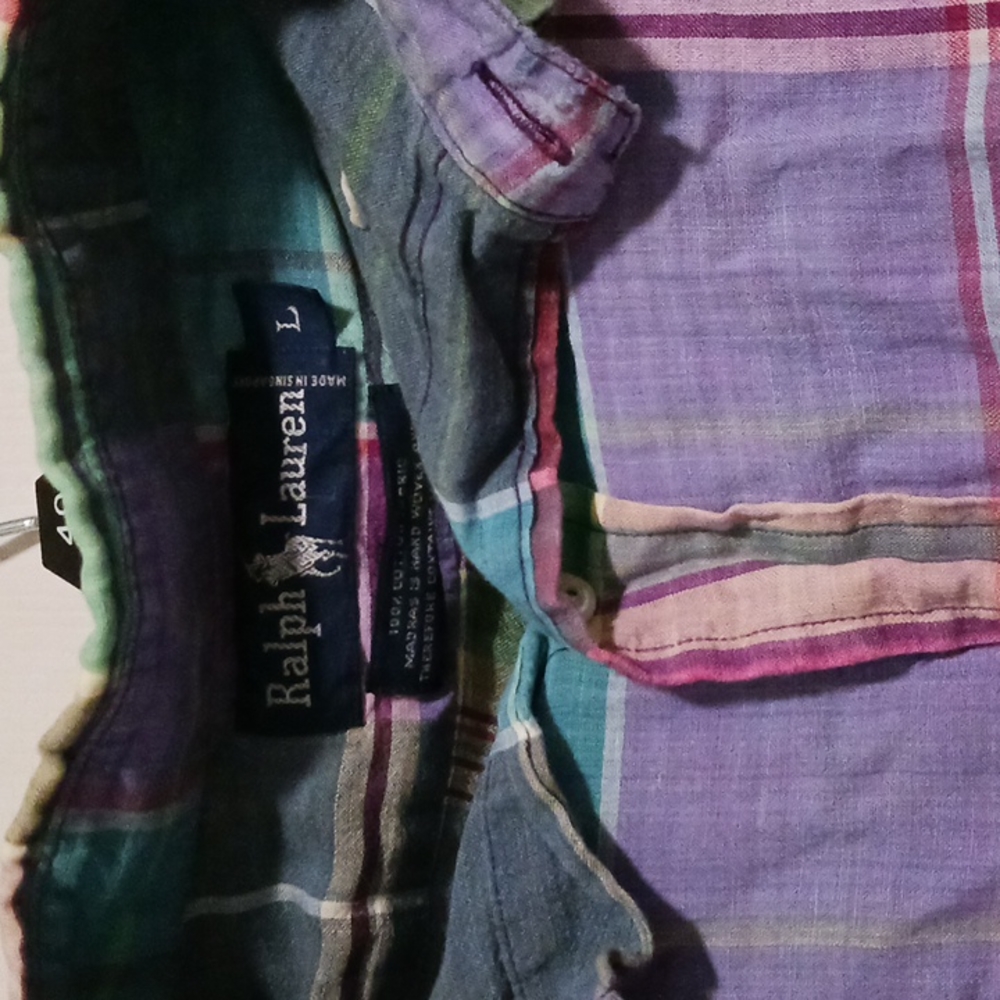 Ralph Lauren size L long sleeve plade shirt